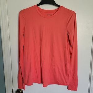 Athleta Womens Long Sleeve Running Top Size Small Tall ST Coral